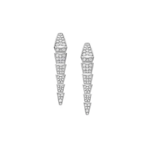 BVLGARI Белое золото серьги с бриллиантами женский серебряный