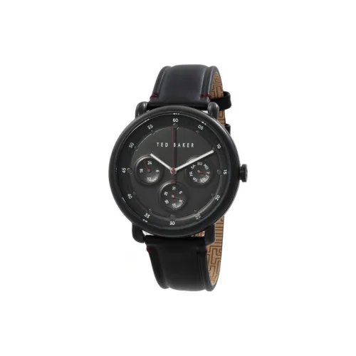 TED Baker Ivybrid Collection Мужские часы Кварцевый механизм Кожаный ремешок 43 мм Черный циферблат