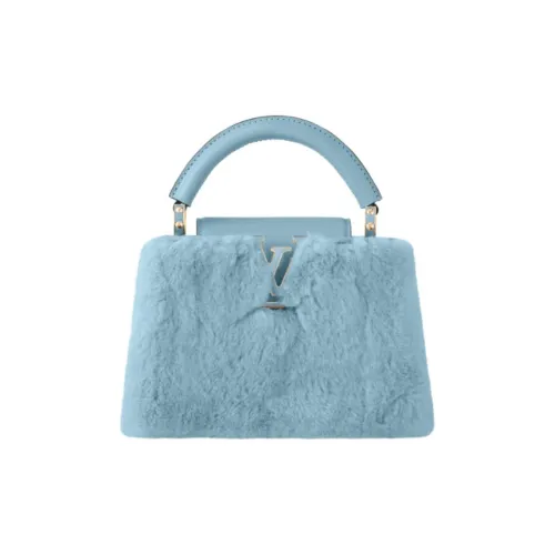 LOUIS VUITTON Capucines Кожаная отделка Сумка через плечо Сумка Мини Женская Синяя