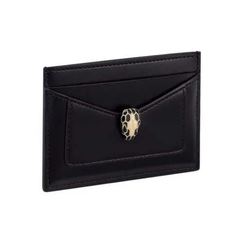 BVLGARI Serpenti Forever Телячья кожа Держатель для карт Стандартный Женский Черный