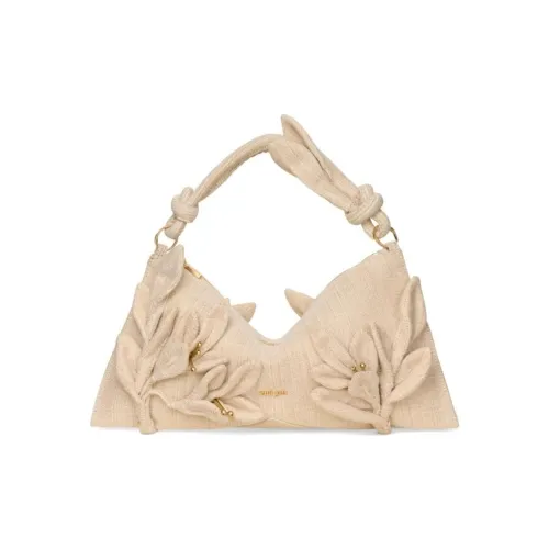 CULT GAIA Хлопок Телячья кожа Одно плечо Сумка Мини Женская Бежевая