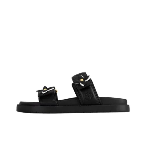 LOUIS VUITTON Летний комплект Слипоны Женские Черные