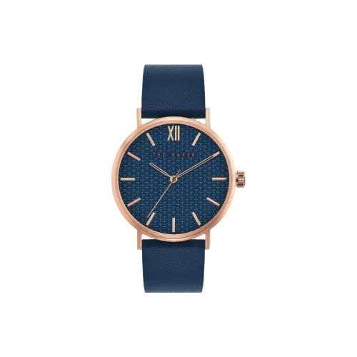 TED Baker Мужские часы Кварцевый механизм Кожаный ремешок 43 мм Синий циферблат