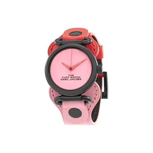 MARC JACOBS Наручные часы Кварцевый механизм Кожаный ремешок 32 мм Розовый циферблат Женские часы