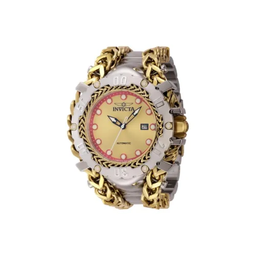 INVICTA Мужские часы Автоматический механический механизм ремешок из нержавеющей стали 58,3 мм золотой циферблат