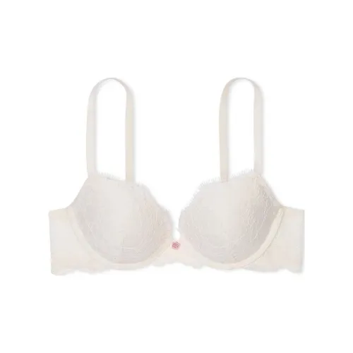 Victoria's Secret Fantasy Collection Dream Angels Lace Push Up Bra Кокосовый белый бюстгальтер для женщин