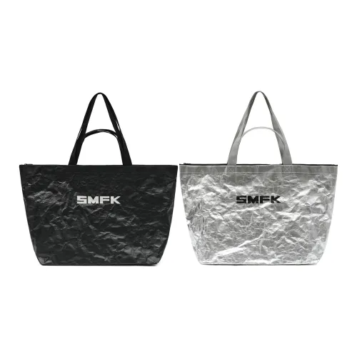 SMFK Двойная сторона термоплетеный материал Melt Спортивный мешок большой унисекс Космический серебристый Молния Черный
