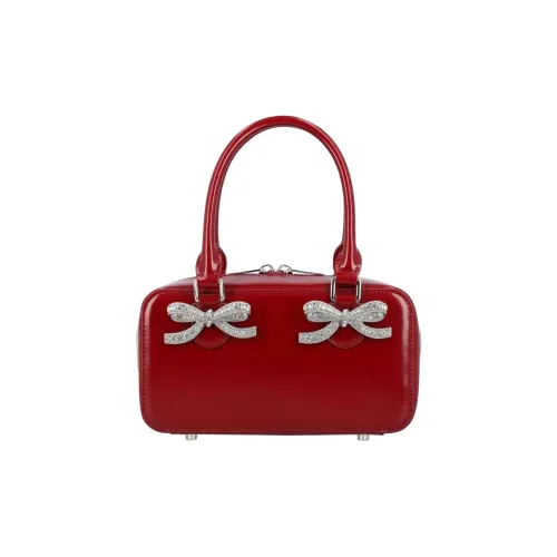 Self Portrait Кожа Сумка Мини Женская Бордовая