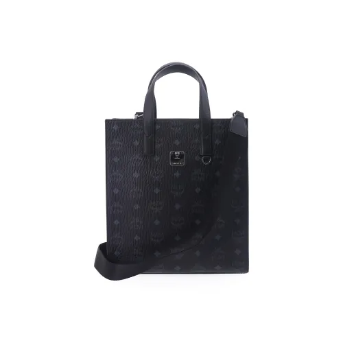 MCM Klassik Visetos Покрытый холст Тоут Сумка Сумка для покупок Сумка через плечо Сумка Маленькая Унисекс Черная