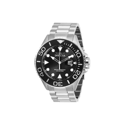 INVICTA Pro Dive Collection Мужские часы Кварцевый механизм Ремешок из нержавеющей стали 50 мм Черный циферблат