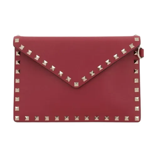Valentino Rockstud Кожаный клатч женский красный
