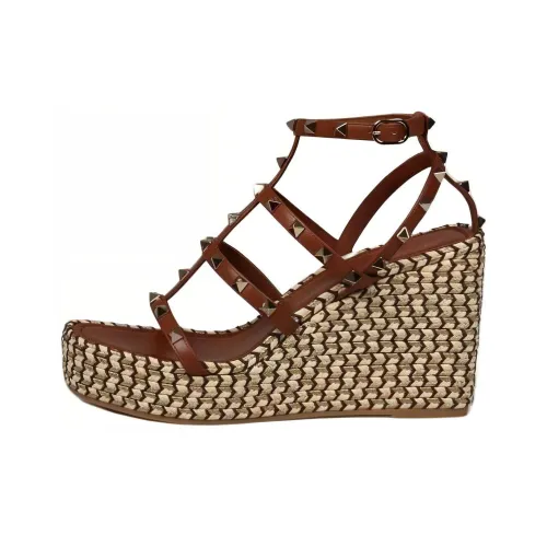 Valentino Rockstud GARAVANI One Ремень Сандалии Женские Коричневый