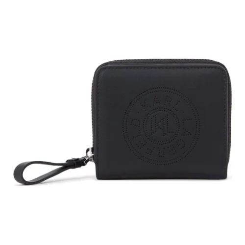 KARL LAGERFELD Кожа с хлопком кошелек женский черный