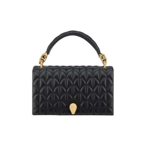 BVLGARI Телячья кожа Портативный Crossbody Сумка Сумка через плечо Женская Черная