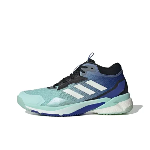 Adidas Crazyflight 5 Амортизирующие низкие кроссовки для тренировок с противоскользящим эффектом унисекс синий зеленый