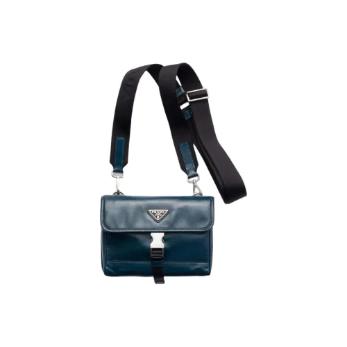 PRADA Кожа Нейлон Одно плечо Через плечо Чехол для телефона Унисекс Джинсовый синий