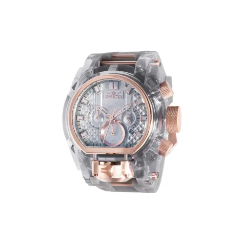 INVICTA Мужские часы Кварцевый механизм Силиконовый ремешок из нержавеющей стали 52 мм Серебристый циферблат
