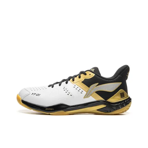 LINING Cloud Thunder Легкий Rebound Низкий Топ Бадминтон Обувь Унисекс Белый Черный Золото