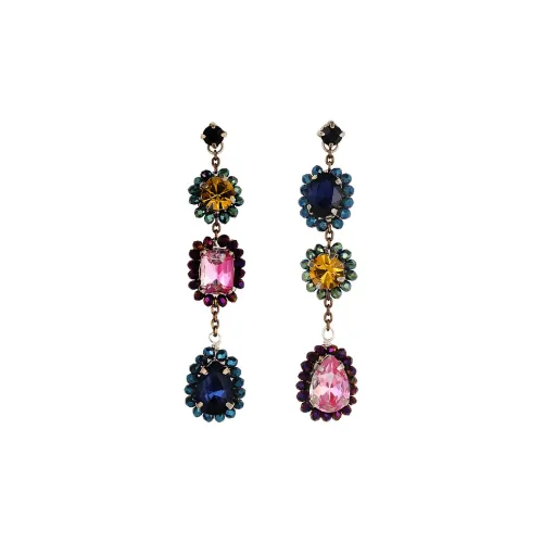 CAROMAY Серебро S925 Серьги-гвоздики Женские Кофейное золото