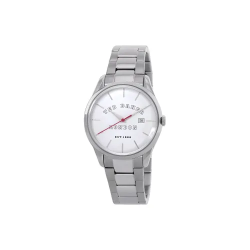 TED Baker Мужские часы Кварцевый механизм Ремешок из нержавеющей стали 40 мм Белый циферблат