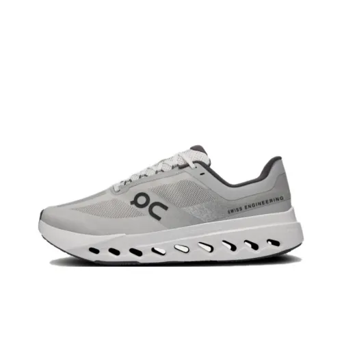 On Cloudsurfer Slip-resistant Abrasion-resistant Low Top Casual Running Shoes Women's Gray White На Cloudsurfer противоскользящий устойчивый к истиранию низкий топ повседневная обувь для бега женский серый белый