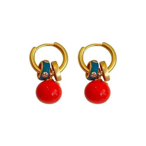 Summer Star Медный покрытие из 18K золота серьги из смолы женские