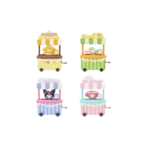 Wolf Bowang Sanrio Три маленьких поросенка Совместный бренд Санрио Market Mini Food Cart Collection Помпомурин Куроми Мерч по IP