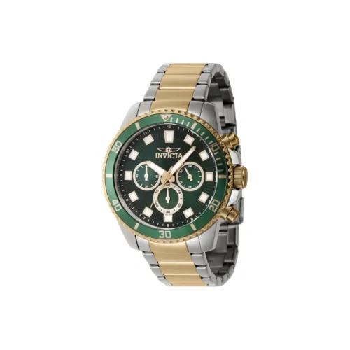 INVICTA Pro Diver Collection Мужские часы Кварцевый механизм Ремешок из нержавеющей стали 45 мм Зеленый циферблат