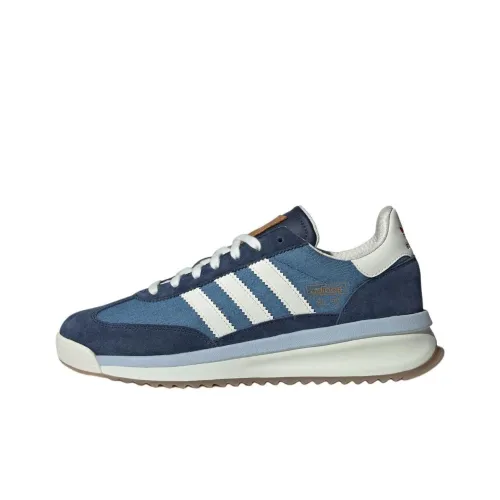 Adidas Originals SL 72 Slip-resistant Abrasion-resistant Low Top Casual Shoes Unisex White Blue Adidas Originals SL 72 Противоскользящий Устойчивый к истиранию Низкий Топ Повседневная Обувь Унисекс Белый Синий