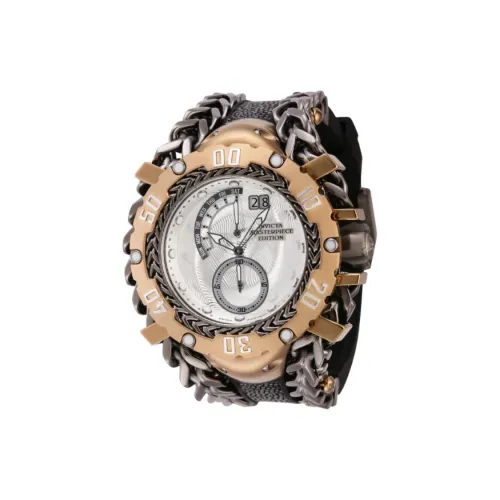 INVICTA Мужские часы Кварцевый механизм Нержавеющая сталь Силикон Настоящий ремень из ската 58,3 мм Серебристый циферблат Часы для мужчин