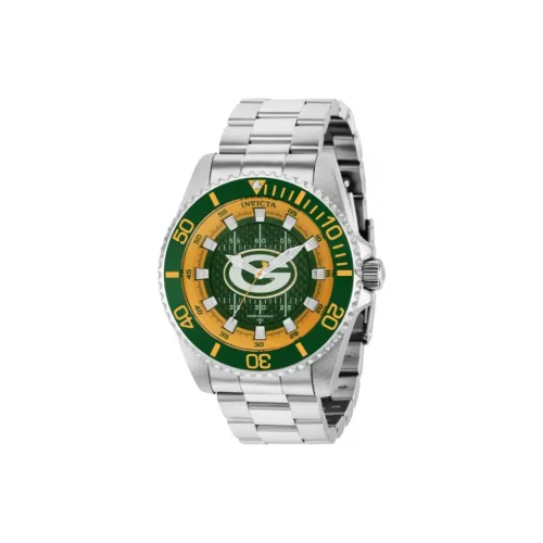 INVICTA Мужские часы Кварцевый механизм Ремешок из нержавеющей стали 47 мм Зеленый циферблат