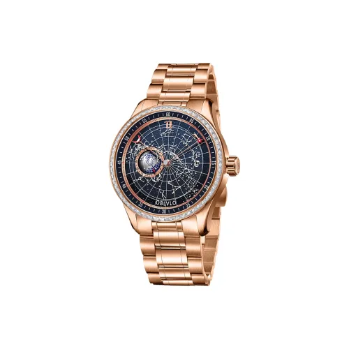OBLVLO Автоматический механический механизм Часы Мужские синий циферблат