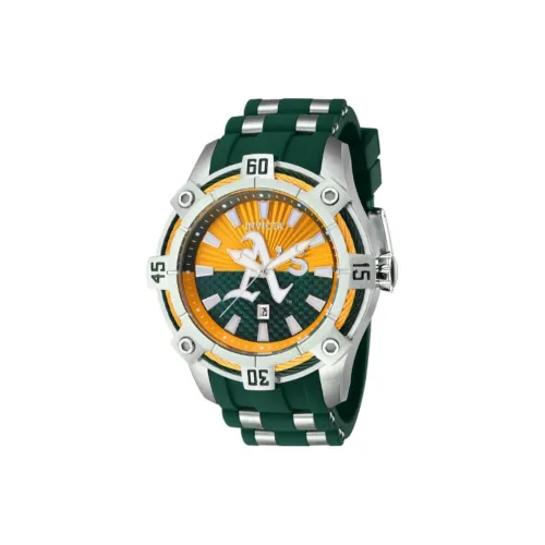 INVICTA MLB Oakland Athletics Collection Кварцевые часы механизм силиконовый ремешок нержавеющая сталь 52 мм