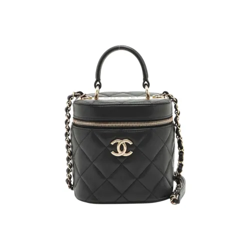 CHANEL Lambskin Bucket Bag Portable Crossbody Bag Shoulder Bag Medium Women's Black