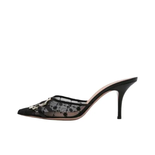 Malone Souliers Кристальные Домашние тапочки 7 см Женские Черные