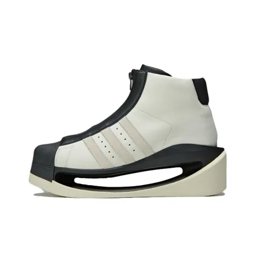 Adidas Slip-resistant Abrasion-resistant High Top Casual Shoes Unisex Beige Black Адидас Противоскользящие Устойчивые к истиранию Высокие Топы Повседневная Обувь Унисекс Бежевый Черный