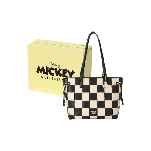 Disney Mickey Series Сумка Tote из синтетической кожи сумка через плечо обычная женская черно-белая