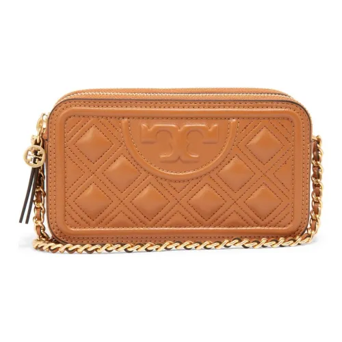 TORY BURCH Fleming Lambskin Camera Сумка через плечо Сумка на плечо Сумка через плечо Женская Чайный Коричневый