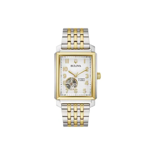 BULOVA Sutton Collection Мужские часы Автоматический механический механизм ремешок из нержавеющей стали 33 мм белый циферблат