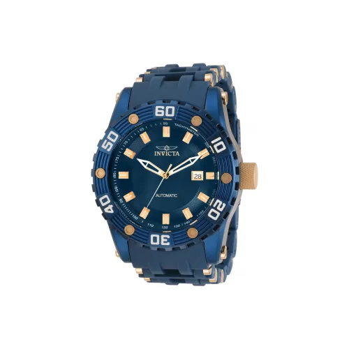INVICTA Мужские часы Автоматический механический механизм Нержавеющая сталь ПУ (полиуретан) Ремешок 50 мм Синий циферблат