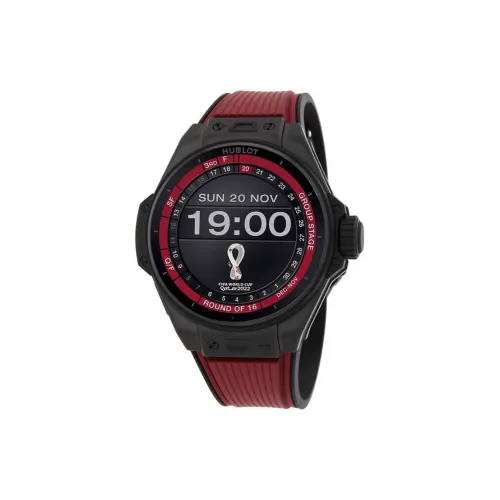 HUBLOT Кварцевый механизм Мужские часы Часы 44 мм Черный циферблат Керамика Чехол для часов Резиновый ремешок
