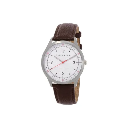 TED Baker Menhat Collection Мужские часы Кварцевый механизм Кожаный ремешок 40 мм Белый циферблат Мужские часы