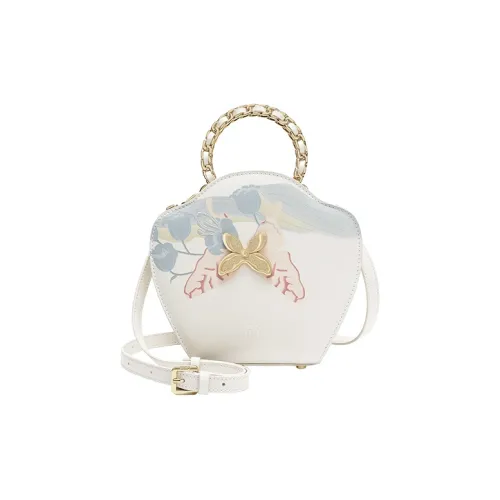 Ancient Yi Xi Сумка через плечо из коровьей кожи маленькая сумка женская цвет экрю