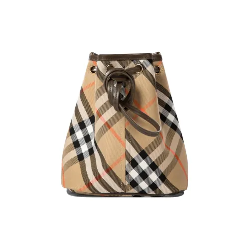 Burberry Сумка-ведро из хлопковой смеси сумка через плечо мини женская бежевая