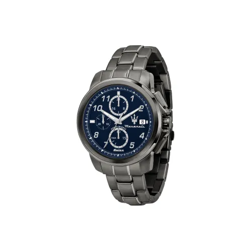 Maserati Success GPS Solar Collection Наручные часы Кварцевый механизм Металлический ремешок 44 мм Синий циферблат Мужские часы