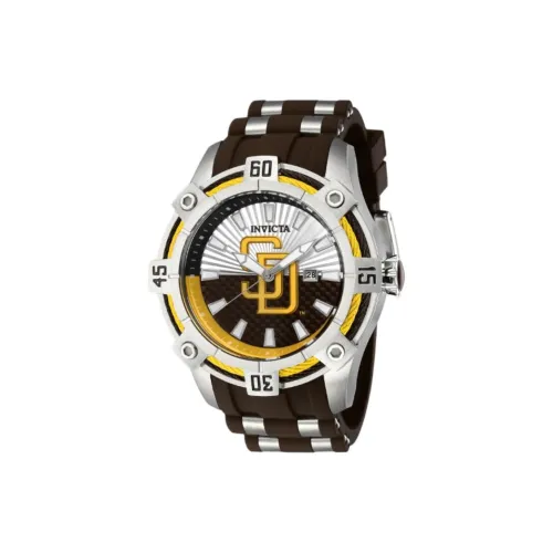 INVICTA Мужские часы Кварцевый механизм Силиконовый ремешок из нержавеющей стали 52 мм Серебристый циферблат