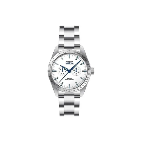 INVICTA Мужские часы Кварцевый механизм Ремешок из нержавеющей стали 44 мм Белый циферблат