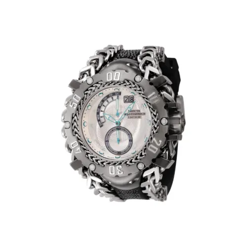 INVICTA Мужские часы Кварцевый механизм Нержавеющая сталь Силикон Настоящий ремень из ската 58,3 мм Серебристый циферблат Часы для мужчин