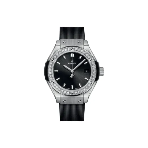 HUBLOT Classic Fusion Collection Кварцевый механизм Женские часы 29 мм Черный циферблат Титановые корпуса часов Резиновый ремешок