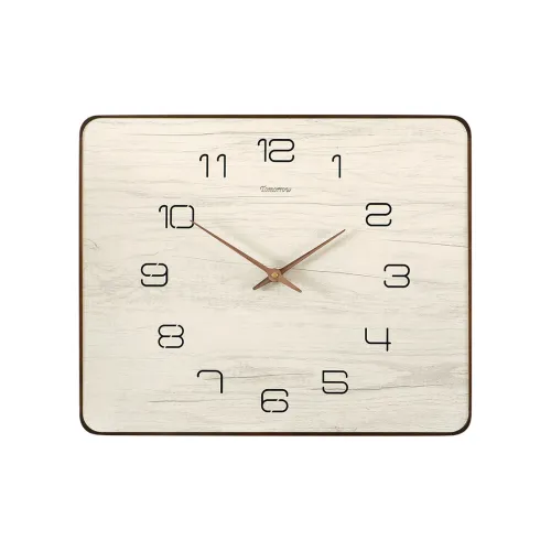 HENSE Кварцевый механизм деревянный настенные часы унисекс бежевый циферблат модель HW356